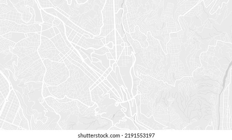 White and light grey La Paz city area vector background map, roads and water illustration. Widescreen proportion, digital flat design roadmap.