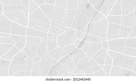White and light grey Munich City area vector background map, streets and water cartography illustration. Widescreen proportion, digital flat design streetmap. svg