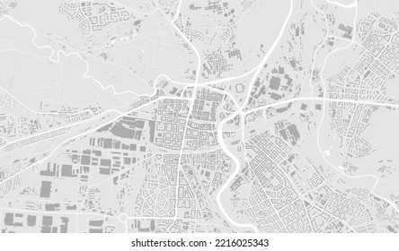 White and light grey Plzen City area vector background map, Plzeň roads and water cartography illustration. Widescreen proportion, digital flat design roadmap.
