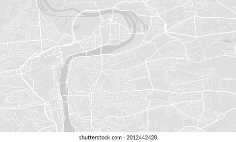 Mapa de fondo de vectores de área blanca y gris claro de la ciudad de Praga, calles e ilustración cartográfica del agua. Proporción de pantalla ancha, mapa digital plano de diseño.