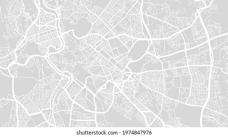 White and light grey Rome city area vector background map, streets and water cartography illustration. Widescreen proportion, digital flat design streetmap.