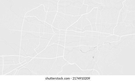 Mapa de fondo de vectores de la zona blanca y gris claro de la ciudad de San Salvador, carreteras e ilustración del agua. Proporción panorámica, hoja de ruta de diseño digital plano.