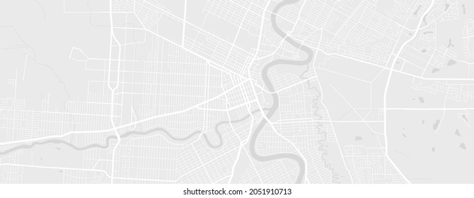 White and light grey Winnipeg city area vector horizontal background map, streets and water cartography illustration. Widescreen proportion, digital flat design streetmap.