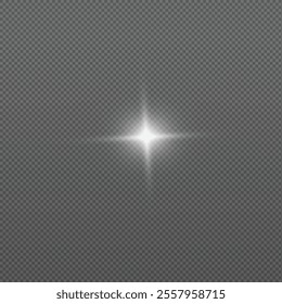 White light lens effects on transparent background. Vector light effects.