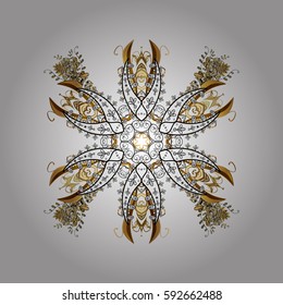 White and light snowflakes and dots on white background. Vector abstract design in white and light colors.