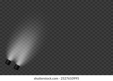 White light spotlights, stage light. Vector illustrator