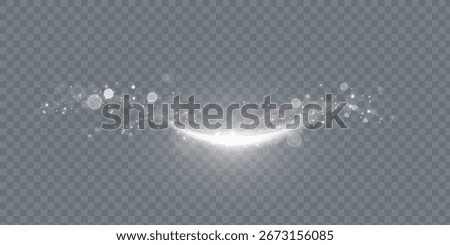 White light trails, light in motion, glowing speed lines with sparkles. Bright gold decoration, luminescent swirls isolated on black background. Vector illustration.
