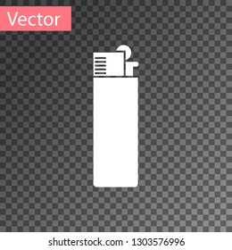 White Lighter icon isolated on transparent background. Vector Illustration