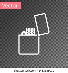 White Lighter icon isolated on transparent background.  Vector Illustration