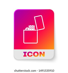 White Lighter icon isolated on white background. Rectangle color button. Vector Illustration