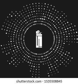 White Lighter icon isolated on grey background. Abstract circle random dots. Vector Illustration