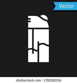 White Lighter icon isolated on black background. Vector