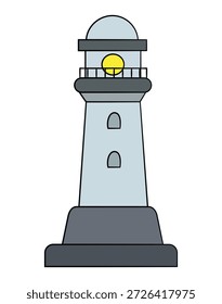 Faro blanco aislado sobre fondo blanco