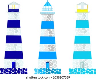 white lighthouse on white background

