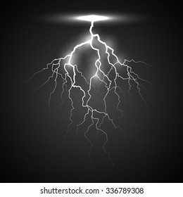 white lightning on a black background