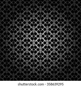 White lights abstract geometric shape on dark background