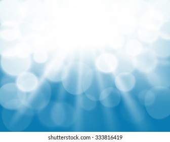 White lights shining on blue background