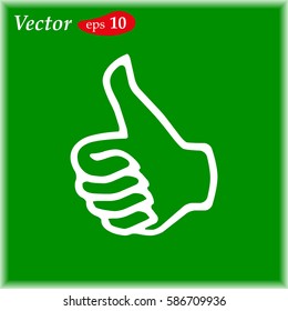 White Like icon isolated on background. Logo illustration