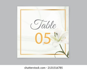 White Lily wedding invitation card