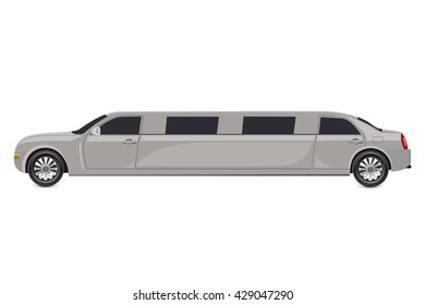 White limousine, vector illustration