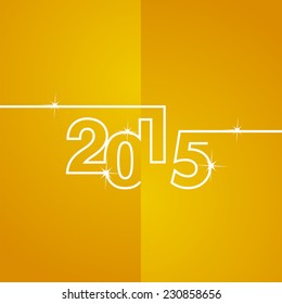 White line 2015 orange background vector