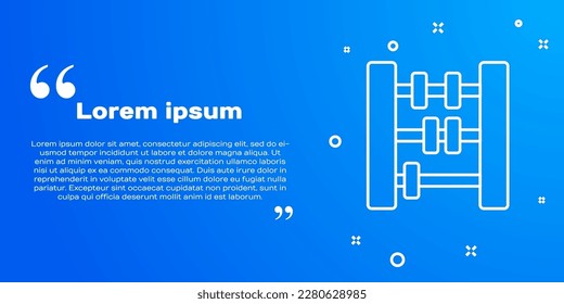 White line Abacus icon isolated on blue background. Traditional counting frame. Education sign. Mathematics school.  Vector