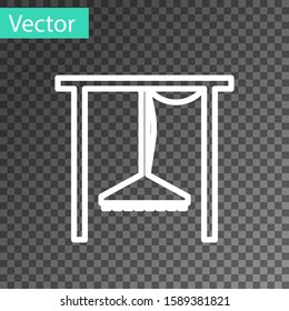 White line Automatic irrigation sprinklers icon isolated on transparent background. Watering equipment. Garden element. Spray gun icon.  Vector Illustration