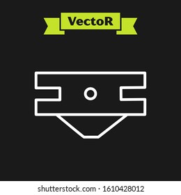 White line Baby absorbent diaper icon isolated on black background.  Vector Illustration