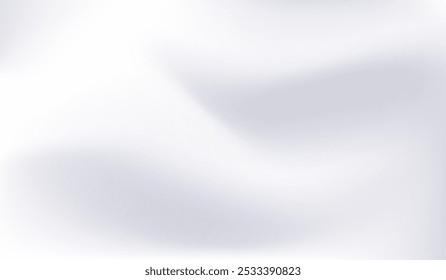 White line background. Abstract wavy lines. Light gray color texture. Grey silver pattern. Modern backdrop. Gradient ppt surface print. Minimalistic design for business prints. Vector illustration