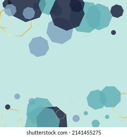 White Line Background Blue Vector. Cell Network Wallpaper. Biology Backdrop. Turquoise Polygon Tech. Hexagon Mosaic.