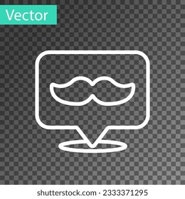 White line Barbershop icon isolated on transparent background. Hairdresser logo or signboard.  Vector Illustration