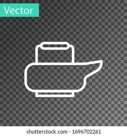 White line Bedpan icon isolated on transparent background. Toilet for bedridden patients. Vector Illustration