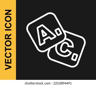 White line Bingo icon isolated on black background. Lottery tickets for american bingo game.  Vector