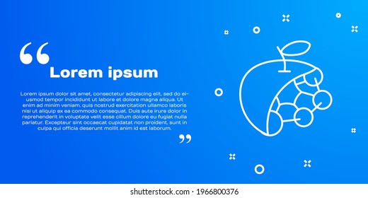 White line Biological structure icon isolated on blue background. Genetically modified organism and food.  Vector