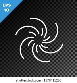 White line Black hole icon isolated on transparent dark background. Space hole. Collapsar.  Vector Illustration