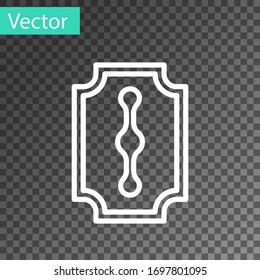 Icono de cuchilla blanca aislado en fondo transparente. Ilustración vectorial