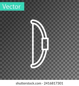 White line Bow icon isolated on transparent background.  Vector
