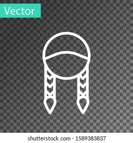 White line Braid icon isolated on transparent background.  Vector Illustration