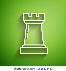 White line Business strategy icon isolated on green background. Chess symbol. Game, management, finance.  Vector Illustration