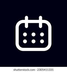 White line calendar icon. Simple, abstract callendar. High quality outline callender icon for web site, mobile app, infographic, etc. Vector icon.