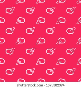 White line Car mirror icon isolated seamless pattern on red background.  Vector Illustration