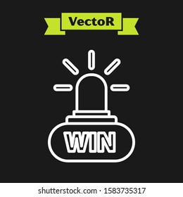 White line Casino win icon isolated on black background.  Vector Illustration
