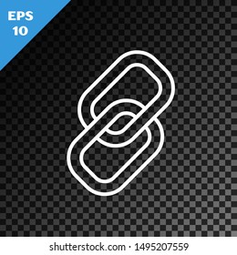 White line Chain link icon isolated on transparent dark background. Link single. Hyperlink chain symbol. Vector Illustration White line Chain link icon isolated on transparent dark background. Link single. Hyperlink chain symbol. Vector Illustration