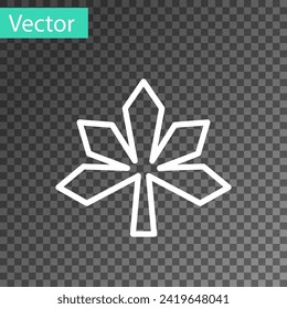 White line Chestnut leaf icon isolated on transparent background.  Vector