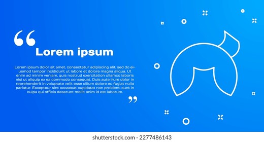 White line Chinese fortune cookie icon isolated on blue background. Asian traditional.  Vector