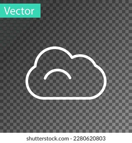 White line Cloud icon isolated on transparent background.  Vector Illustration