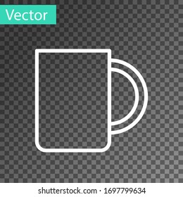 White line Coffee cup icon isolated on transparent background. Tea cup. Hot drink coffee. Vector Illustration