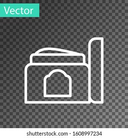 White line Cream or lotion cosmetic tube icon isolated on transparent background. Body care products for men.  Vector Illustration