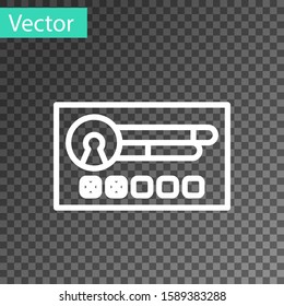 White line Create account screen icon isolated on transparent background.  Vector Illustration
