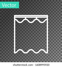 White line Curtains icon isolated on transparent background.  Vector Illustration